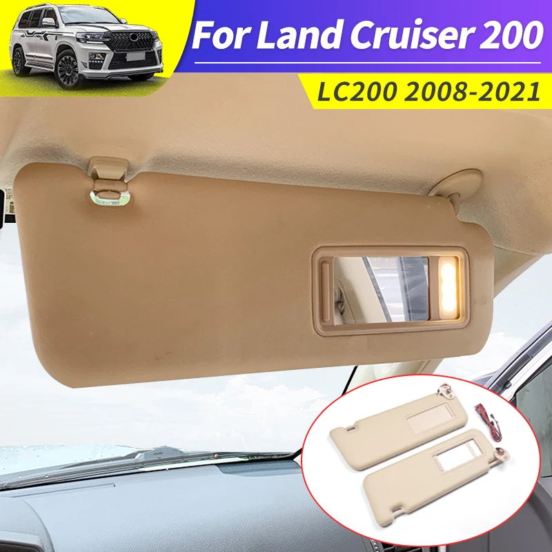 

For 2008-2021 Toyota Land Cruiser 200 Modified Sun Visor Windshield Main Co-Pilot Cosmetic Mirror LED Light Original Accessories