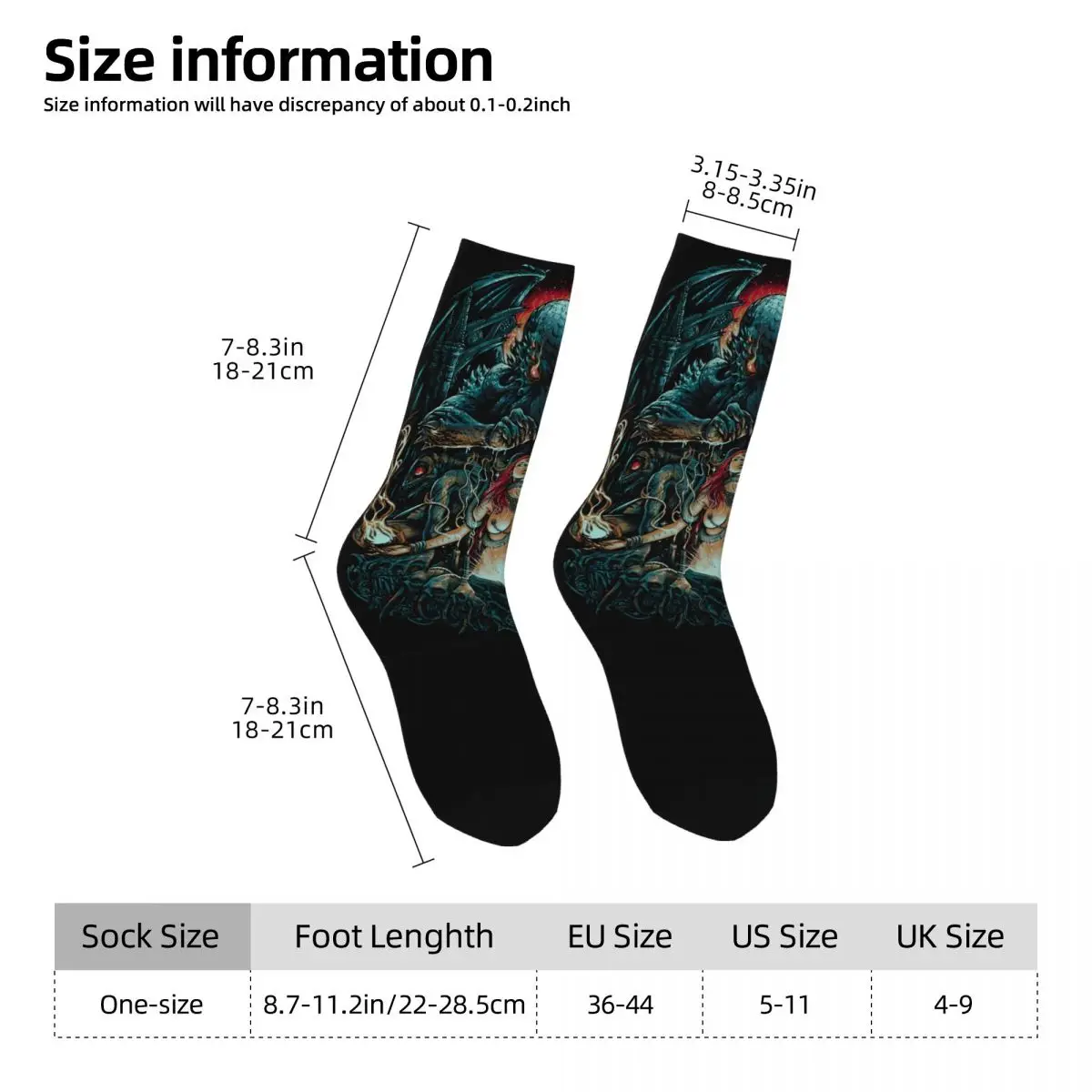 Cthulhu-calcetín de ceremonia para hombre, estampado, poliéster