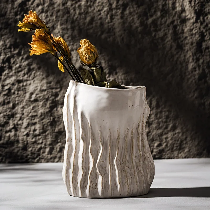 CAPIRON Retro Ceramic Vase Hippocampus Figurines Boho Nordic Wabi-Sabi Decoration Accessories Home Tabletop Centerpiece Interior