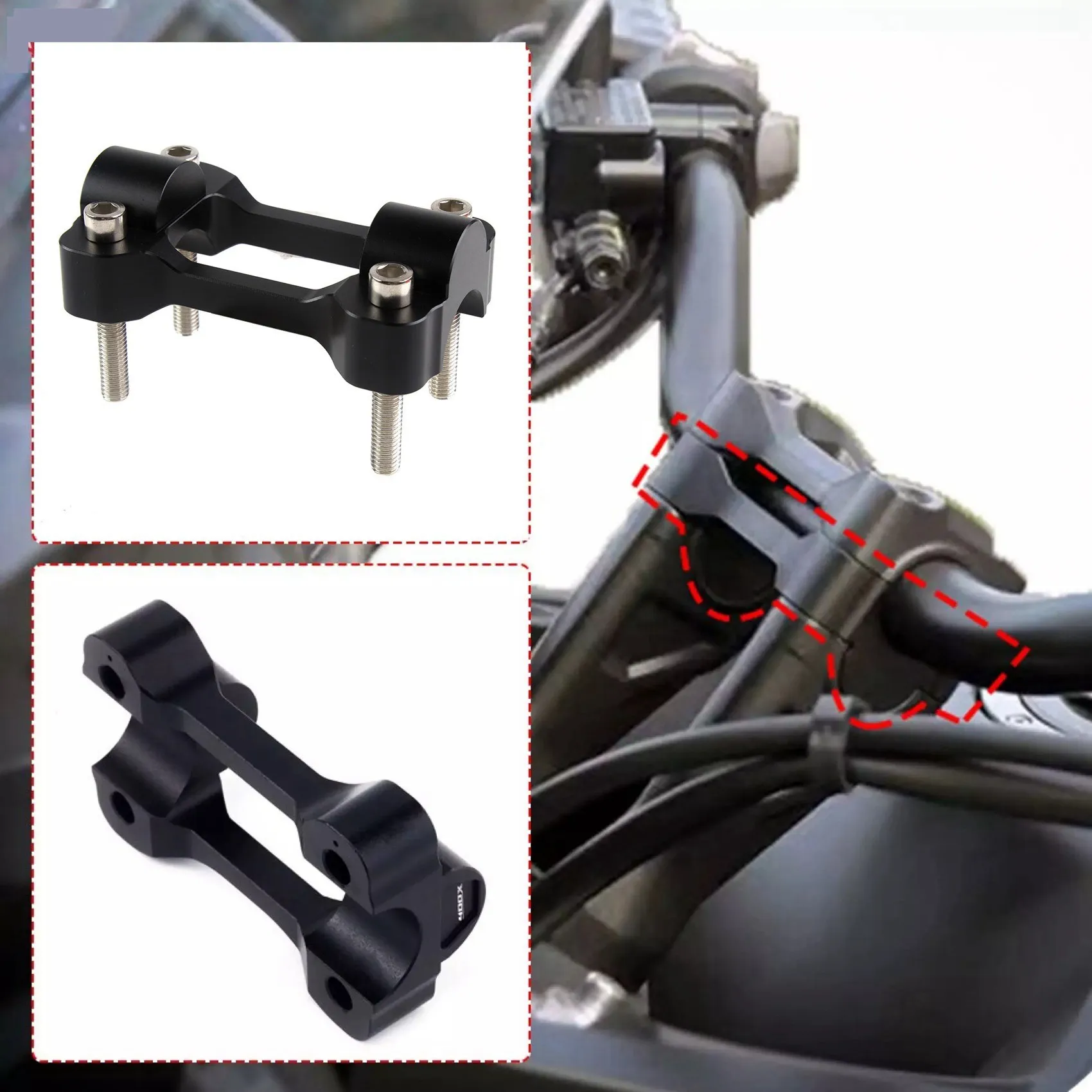 Motorcycle Handlebar Riser Bar Mount Handle Clamp for HONDA CB500X CB400X 2019 2020 2021 Titanium