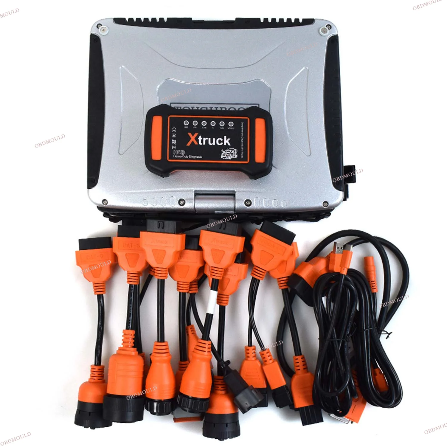 Full Set XTRUCK Y009 HDD Multi-brands OBD2 for Truck Diesel Construction Machinery Excavators Diagnostic Tool+FZG1 tabletl