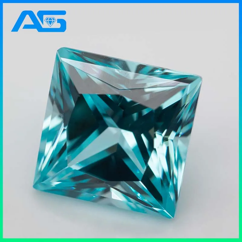 New Lab Grown Paraiba Gemstone Princess Cut Neon Blue Synthetic Tourmaline Loose  Precious Stones With AGL Certificate