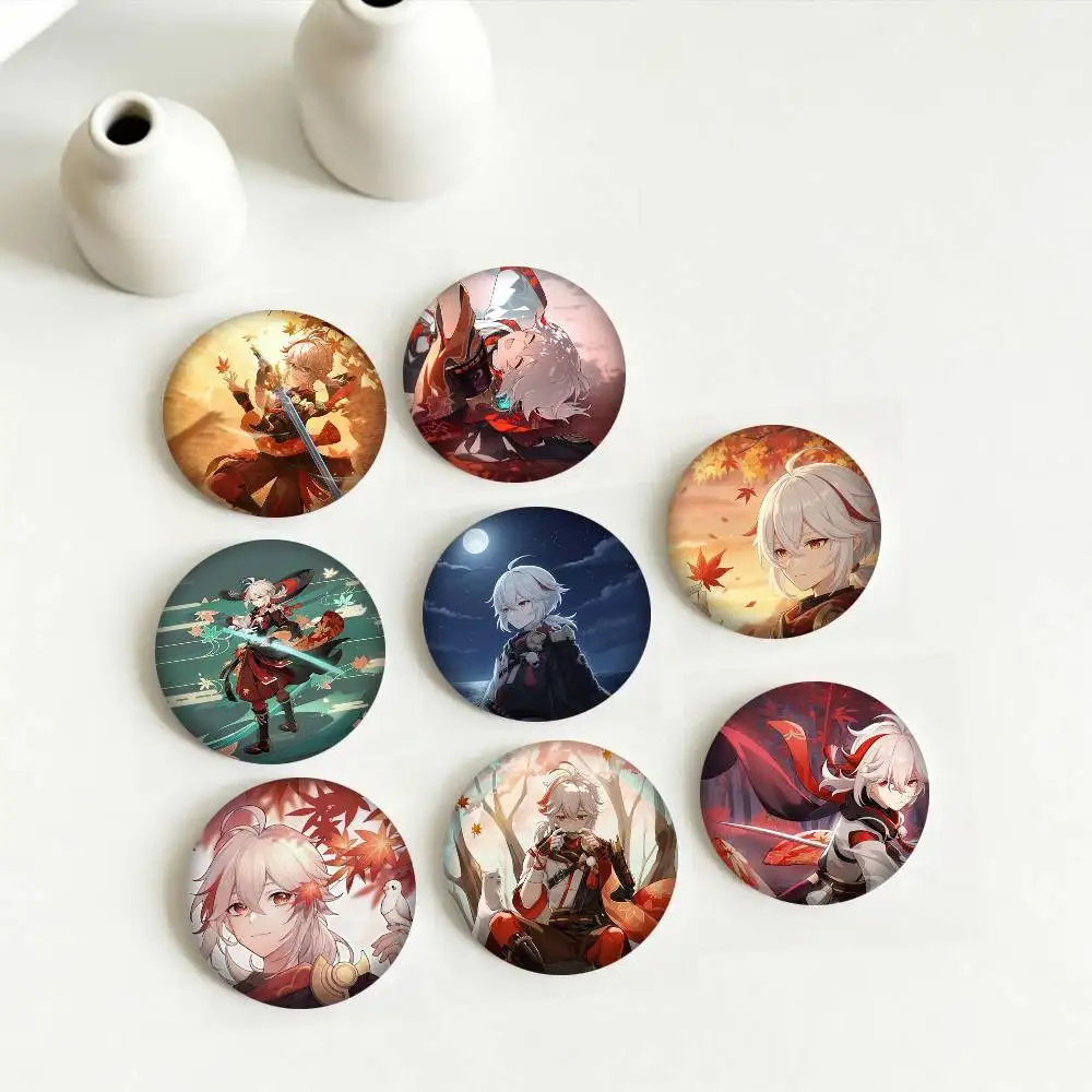 Game Genshin Impact Kaedehara Kazuha 25mm 32mm 44mm 58mm 75mm Brooches Badges Pins for Accessories Gift