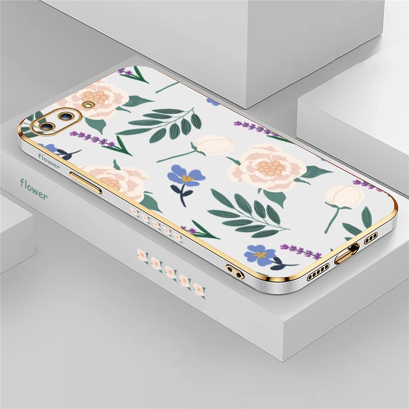 حافظة هاتف مطلية واقية لهاتف انفينيكس هوت 40 برو 40i 20 20S 20i 30i 30 4G 5G غطاء مطبوع عليه أوراق زهور السيليكون الناعمة #1