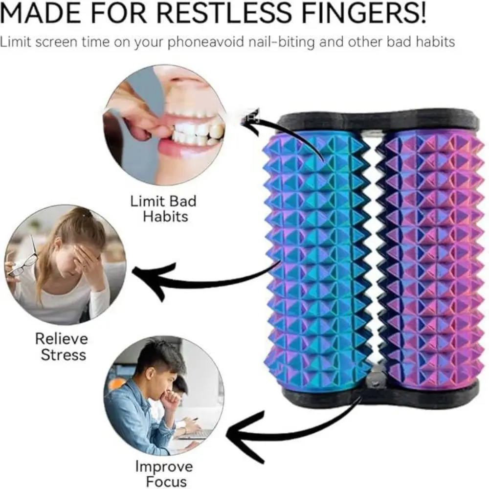 

3D печатная ручка с шипами, стимулятор мышечных суставов, тренировка релаксации, двойной ролик, массажный ролик для рук, портативная игрушка