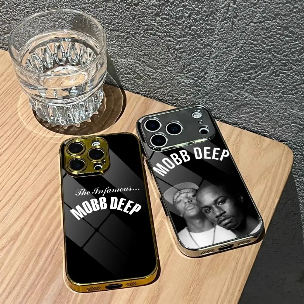 M-Mobb Deep Rapper Cool Phone Case For IPhone 17 16 15 14 13 12 Pro Max Plus Electroplated Metal Bumper Shockproof Case