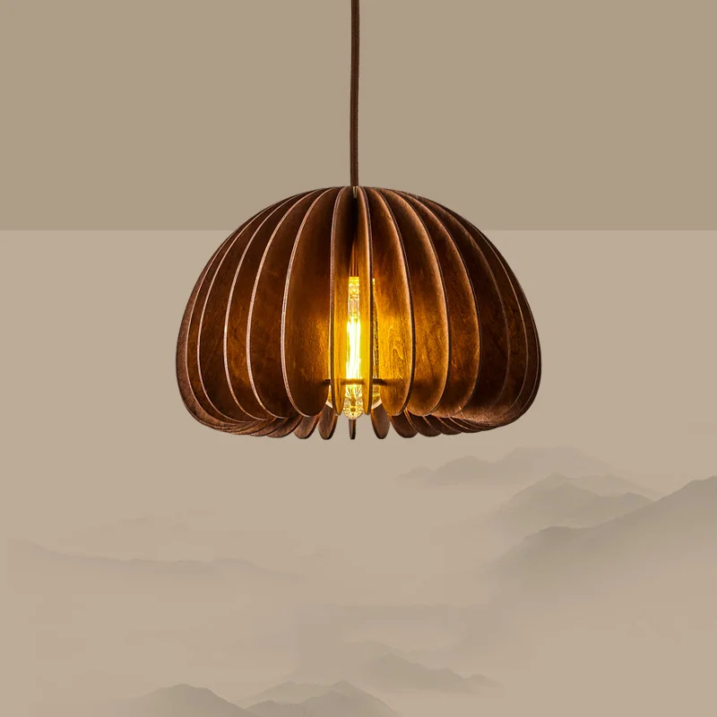 Wooden Pendant Lamps Dinning Room Bedroom Kitchen Island Hanging Light Suspension Design Home Decor Bedside Pendant Lighting