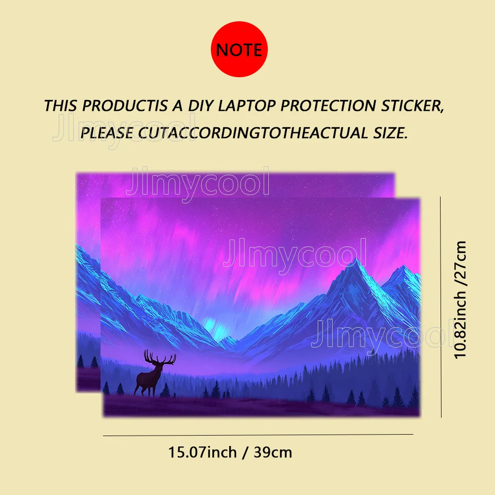 2 Durable Vinyl Aurora Starry Sky Night Laptop Stickers Art Scratch Protection Sticker for MacBook PC Chromebook