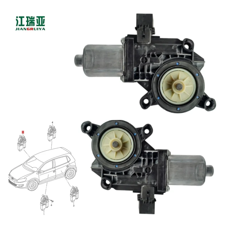 Motor Elevador Automático de Vidrio para Automóvil, Nuevo, para VW Polo/Derdy/Vento-IND, 6R0959801F 6R0959811F 6R0959802F 6R0959812F 2010-2016