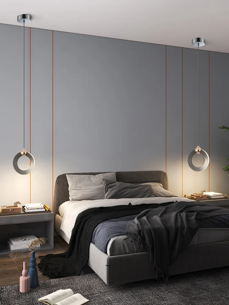 Italian Minimalist Bedside Chandelier Bedroom Living Room Light Luxury Restaurant Clothing Store Double Head Small Chandelier