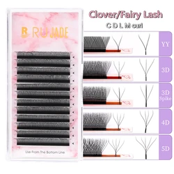 RUJADE-extensión de pestañas de trébol con punta en forma de W, Hada 3D floreciente, ventiladores de volumen prefabricados 3D/4D/5D, tejido Natural, pestañas individuales YY