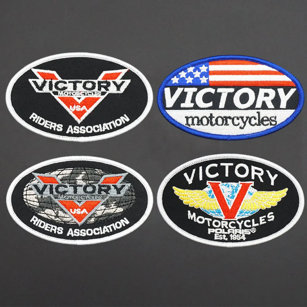 VICTORY MOTORCYCLES Embroidered Patches with Hook Backing