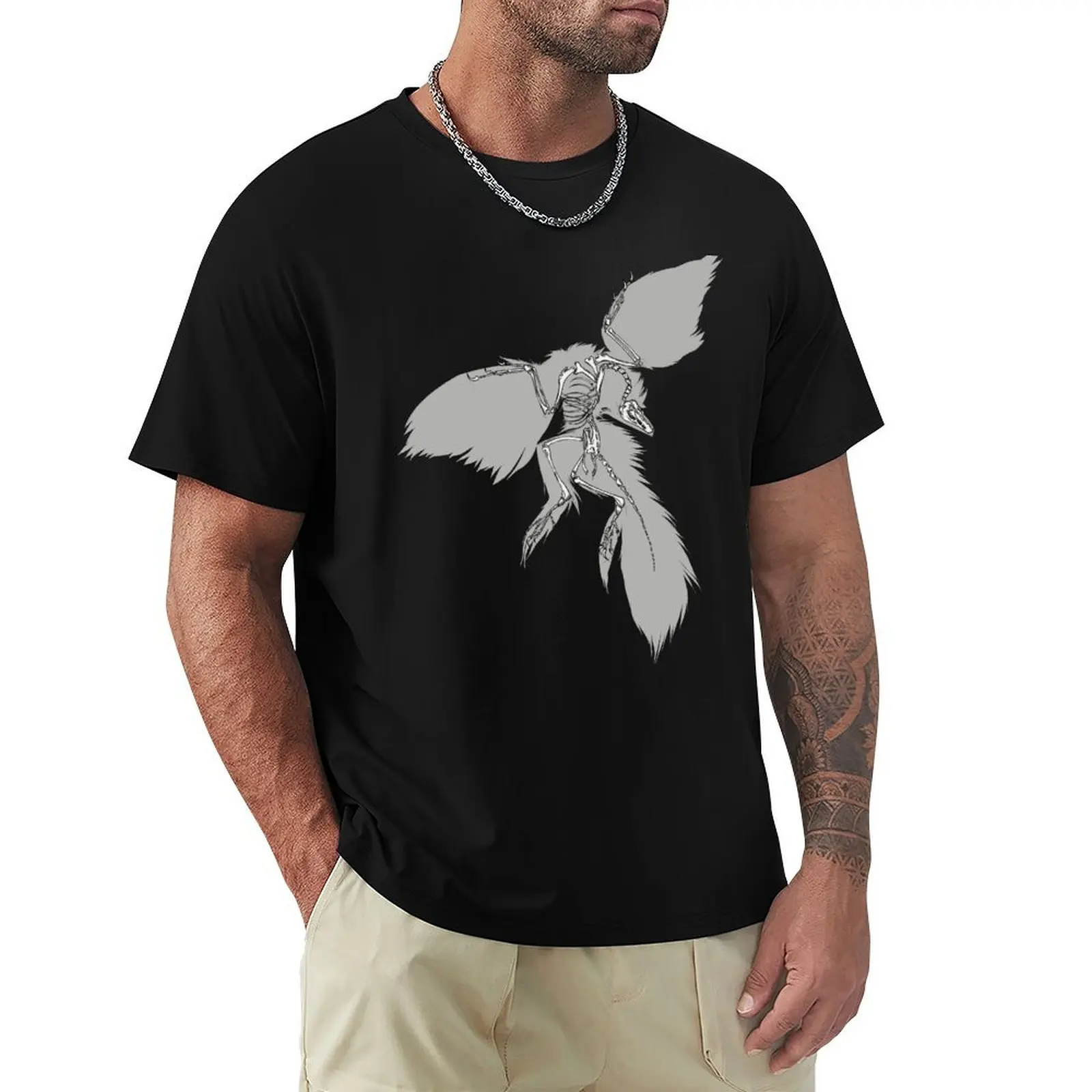 

Archaeopteryx dinosaurs skeleton tattoo T-Shirt shirts graphic tee vintage vintage anime shirt clothes T-shirt men