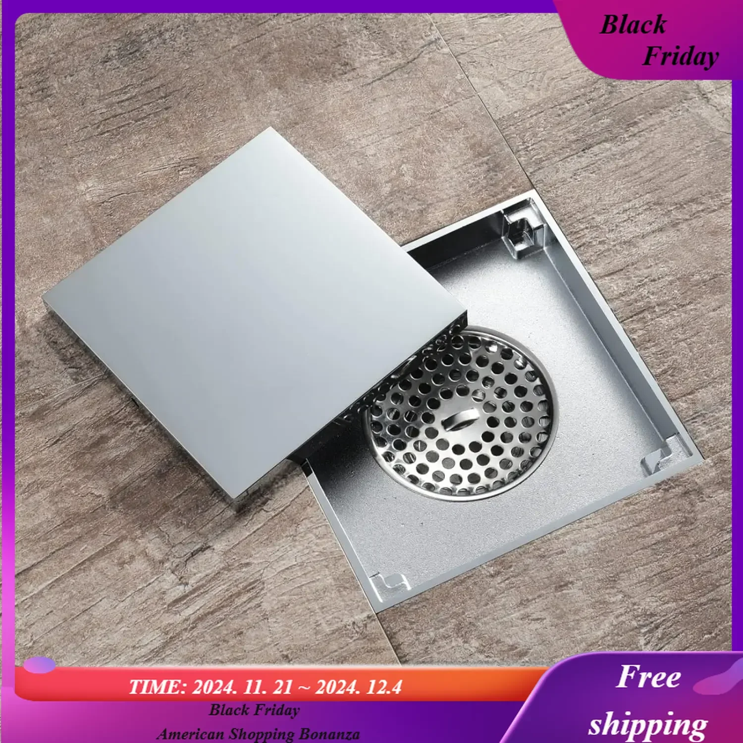 

Shower Floor Preventer Sewer Swirl Covers Square Floor Hair Catcher Invisible Floor Drain for Bathroom Home Drain