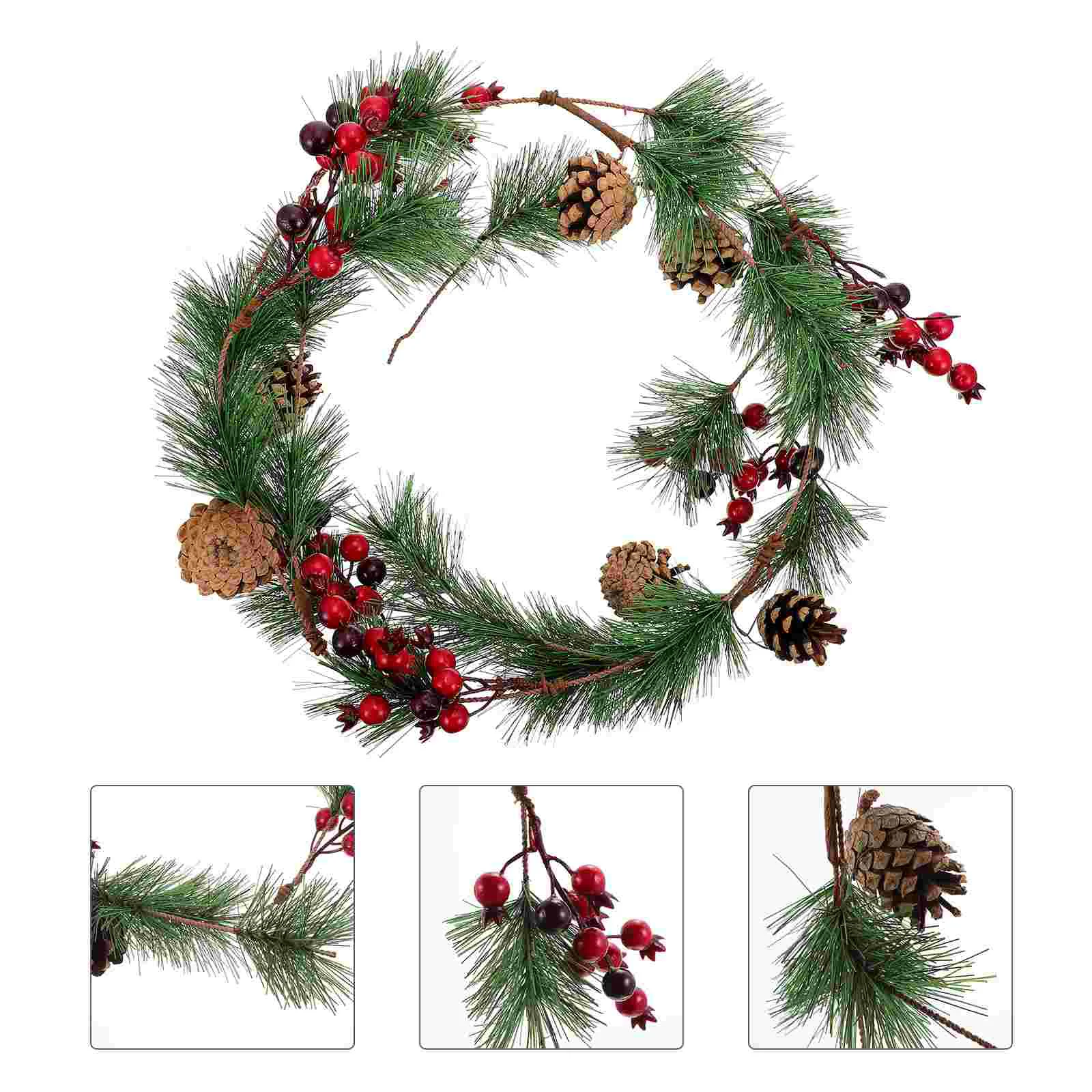 Home Decor Christmas Decoration Rattan Photo Prop Wreath Ornament Decorative Festival Xmas Simulation