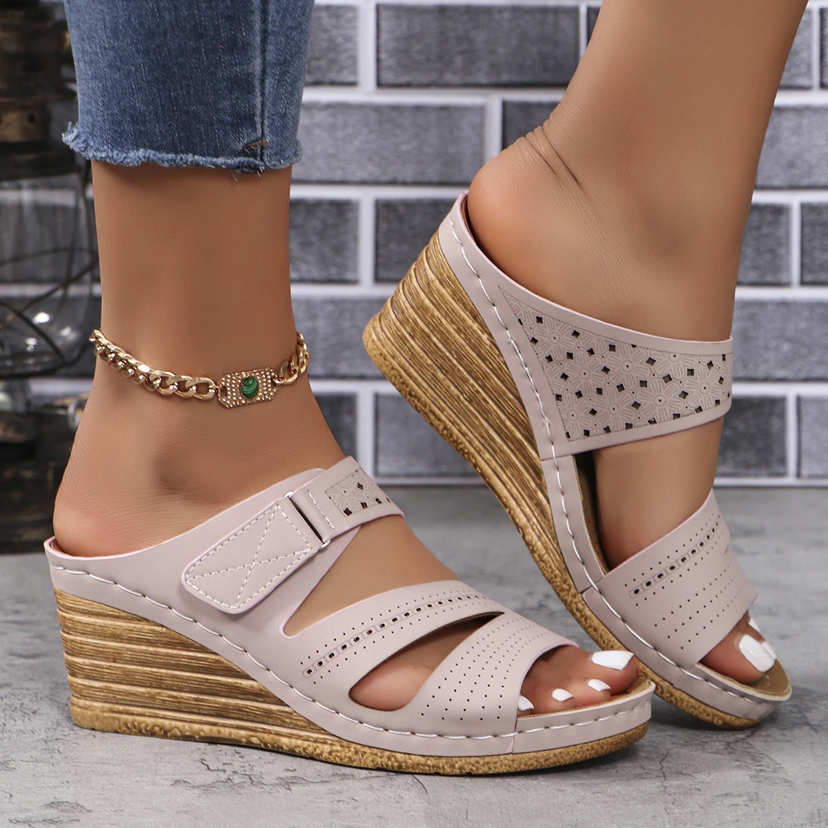 Wedges Slippers Women Summer Shoes Womens Luxury Designer Slippers Slides Women Outdoor Beach Platform Slippers Chanclas Mujer