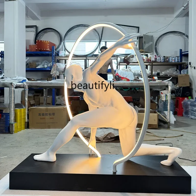 D178 Running Figure Large Floor Ornament for Living Room, Entrance, Gym, Clubhouse, Model Home, Home Decor