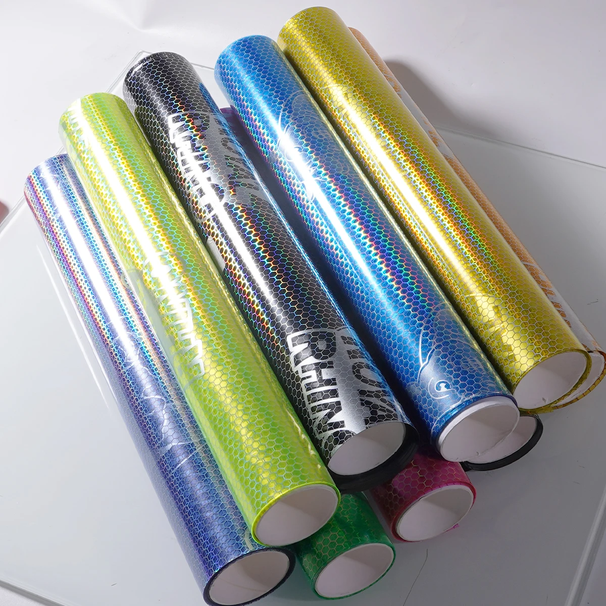 Car Motorcycle Vinyl Wrap Foil Laser Honeycomb Headlight Taillight Tint Film Modify Color Changing Stickers Car Styling