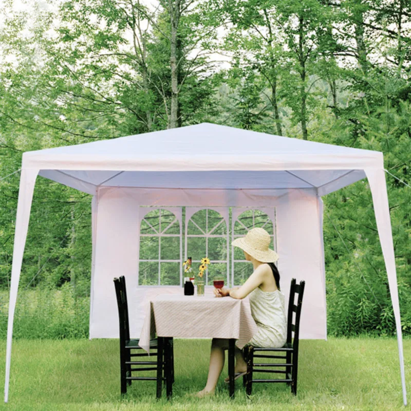 

3 х 3 м трехсторонняя водонепроницаемая палатка со спиральными трубками, белый уличный тент, свадебный тент, несколько уличных тент, белая