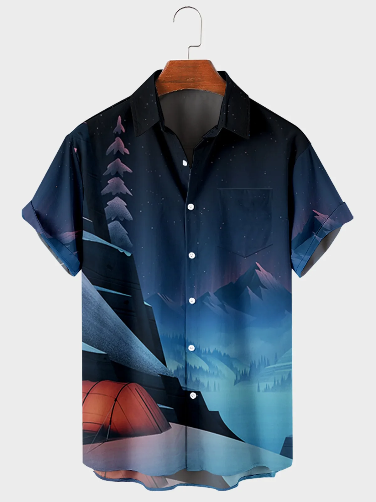 

Summer Men's Short Sleeved Shirt Retro 3D Printing Pattern Fashionable And Versatile Lapel Shirt Casual Oversized Men's Clothing