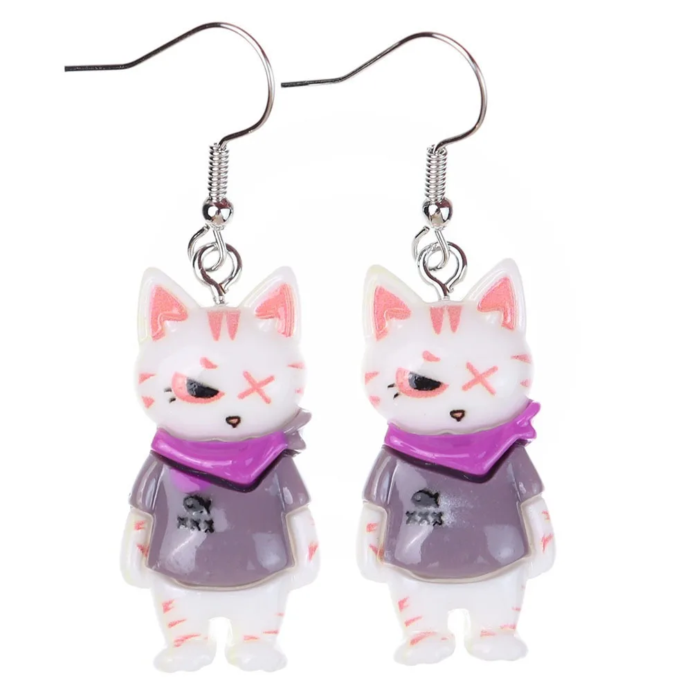 1pair Fun Cute Cartoon Cat Earrings Children's Fun Girl Heart Ear Hook Ear Drop Earrings Jewelry image 6