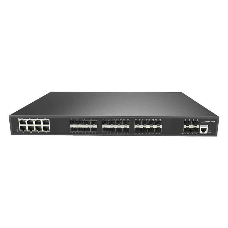 JT-COM L2+Managed switch with 4*1/10G SFP+ slot ports and 8*1000M TP/SFP Combo ports and 16*1000M SFP slot ports