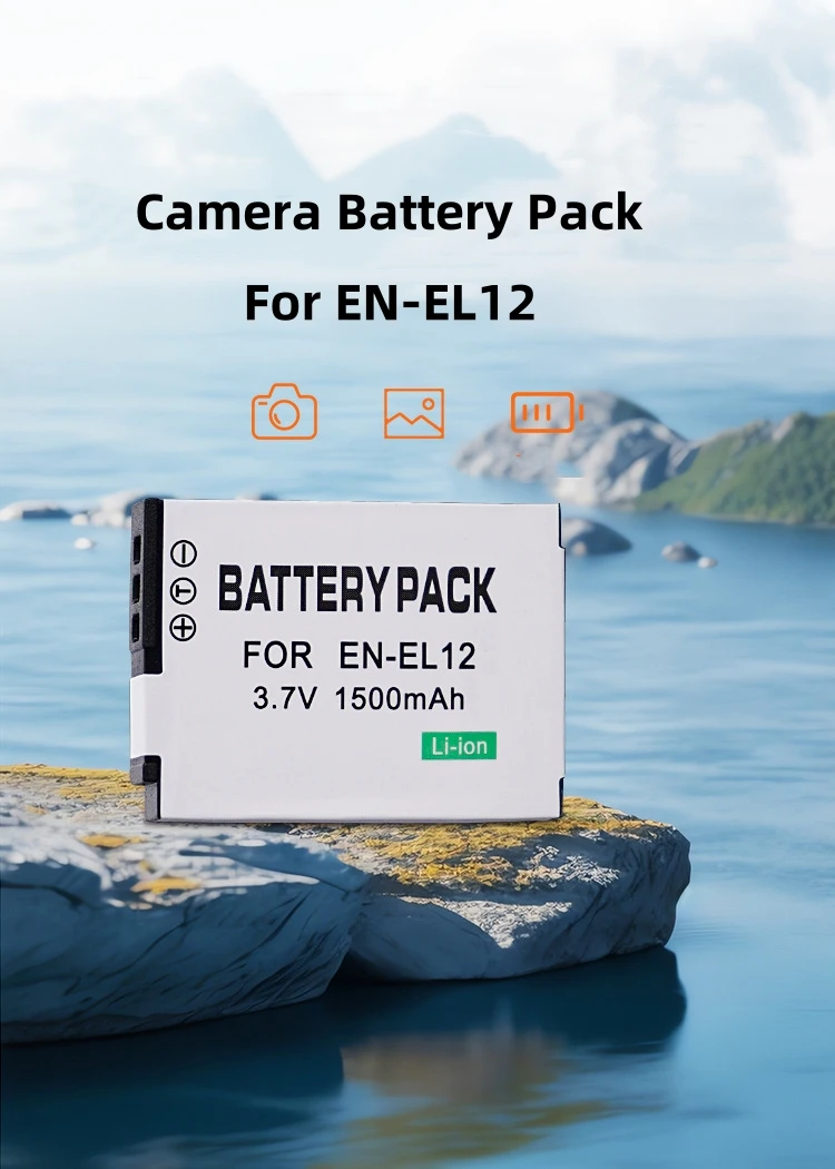 1500mah 3.7V Camera Battery Pack For Nikon EN-EL12 For P300 P330 P340 S9100 S8200 S9500 s630 Camera Battery Pack Lithium battery