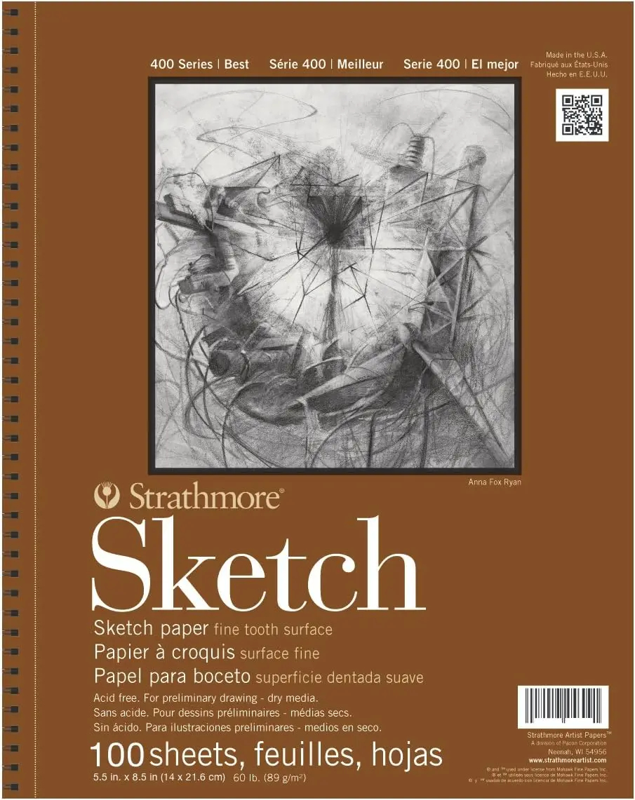 

Premium Sketch Pad, 5.5x8.5in, 100 Sheets - Professional Drawing Paper for Pencil, Charcoal, Pastel