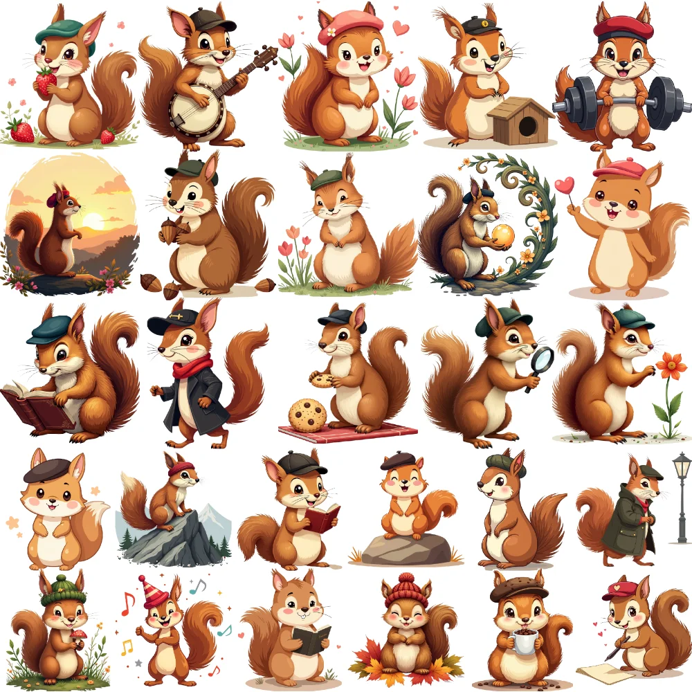 

28 шт., временные татуировки, наклейки с белкой, водонепроницаемые долговечные наклейки для тела, наклейки с животными, мультяшные наклейки для плеч, рук