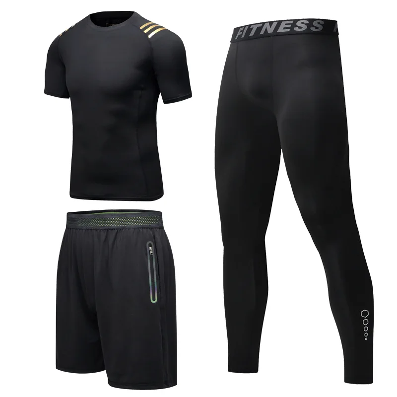 Vêtements de fitness pour hommes, combinaison d'objectifs sportifs, t-shirt d'entraînement serré, course à pied, séchage rapide