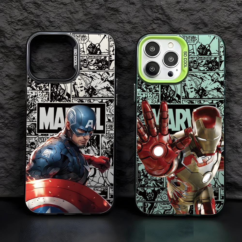 

Iron Man Captain America Phone Case for Oppo A94 A78 A74 A58 A57 A38 A17 Reno 10 8 7 6 T Z Pro Plus 4G 5G Matte Silver Cover