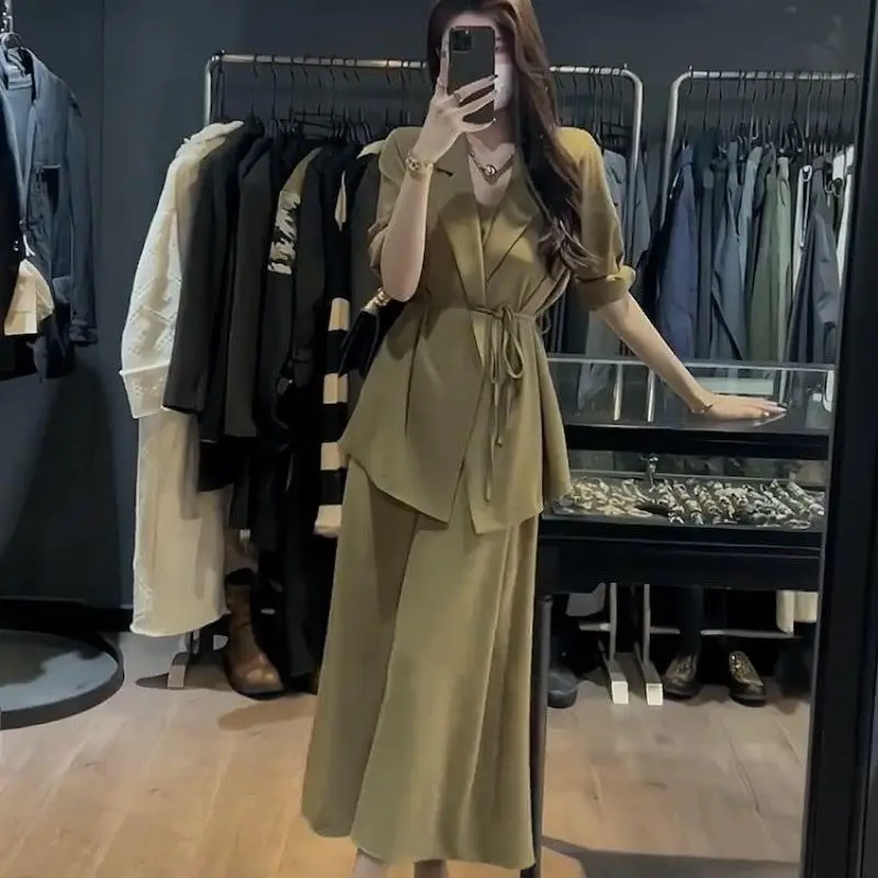 2024 Spring/Summer New Fashion Style Small Fragrant Style Waist Slimming Suit Dress 2-piece Set