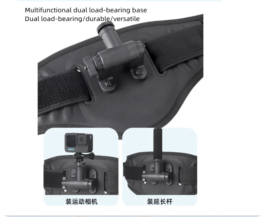 Waist Belt Mount Strap + Adjustable Selfie Stick Replacement for Insta360 X5 X4 ONE/X/X2/X3 GoPro 13 12 11DJI OSMO Action 5 4 3 - Image 4