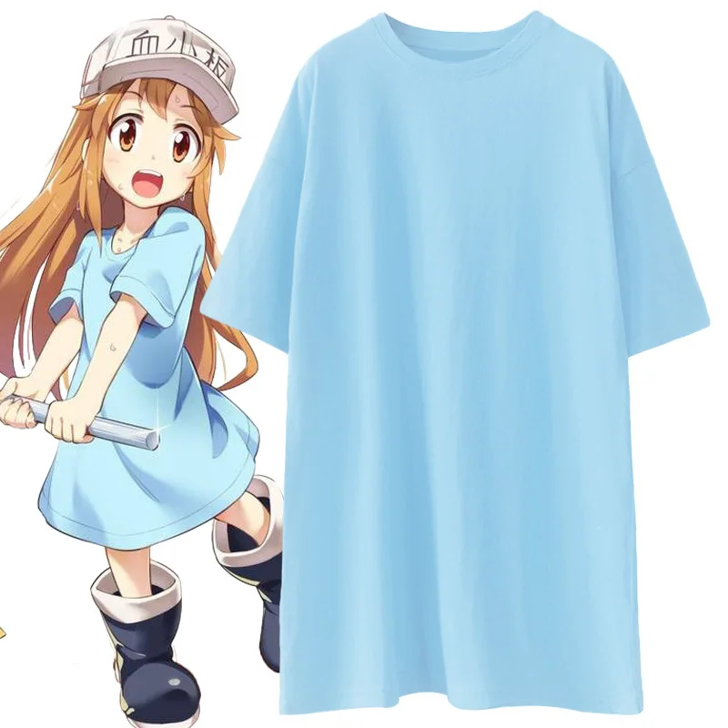 Anime Cells at Work! Cosplay Platelet Costume Girls T-shirt Shorts Wigs Hat Bag Shoes Flag Whistle Full Set Costumes Suit Women