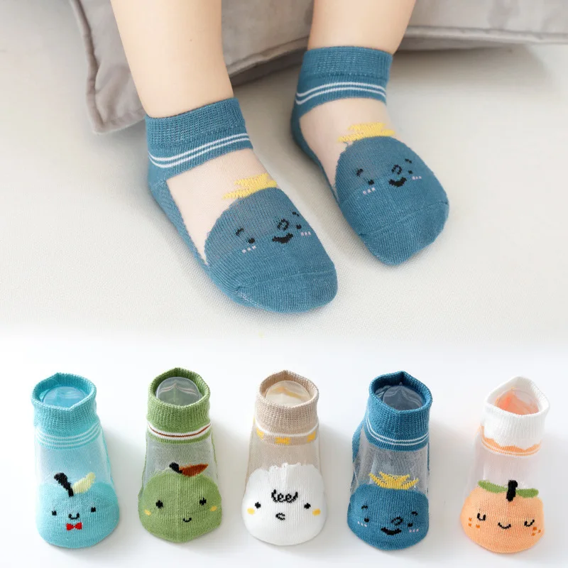 5Pairs Kinder Socken Sommer Baumwolle Jungen Mädchen Socken Nette Atmungsaktive Cartoon Für Kinder Baby Socke Mesh Dünne Casual Socken