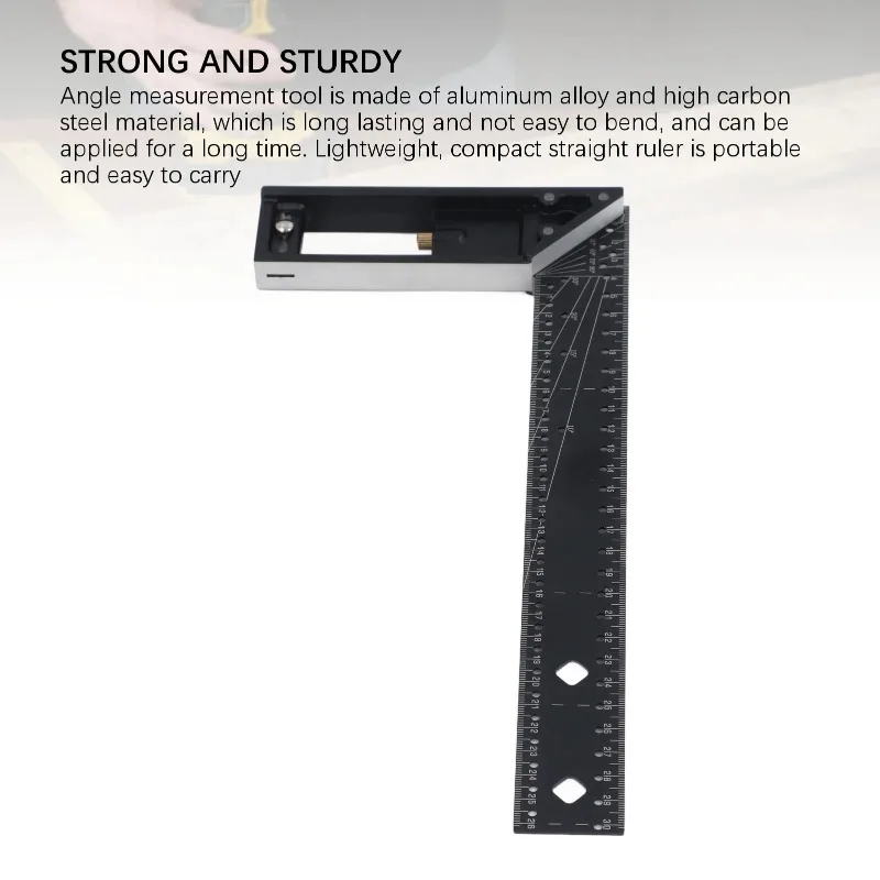 Portable square ruler, easy to measure accurately, multi angle measuring ruler, high-precision combination, durable and sturdy