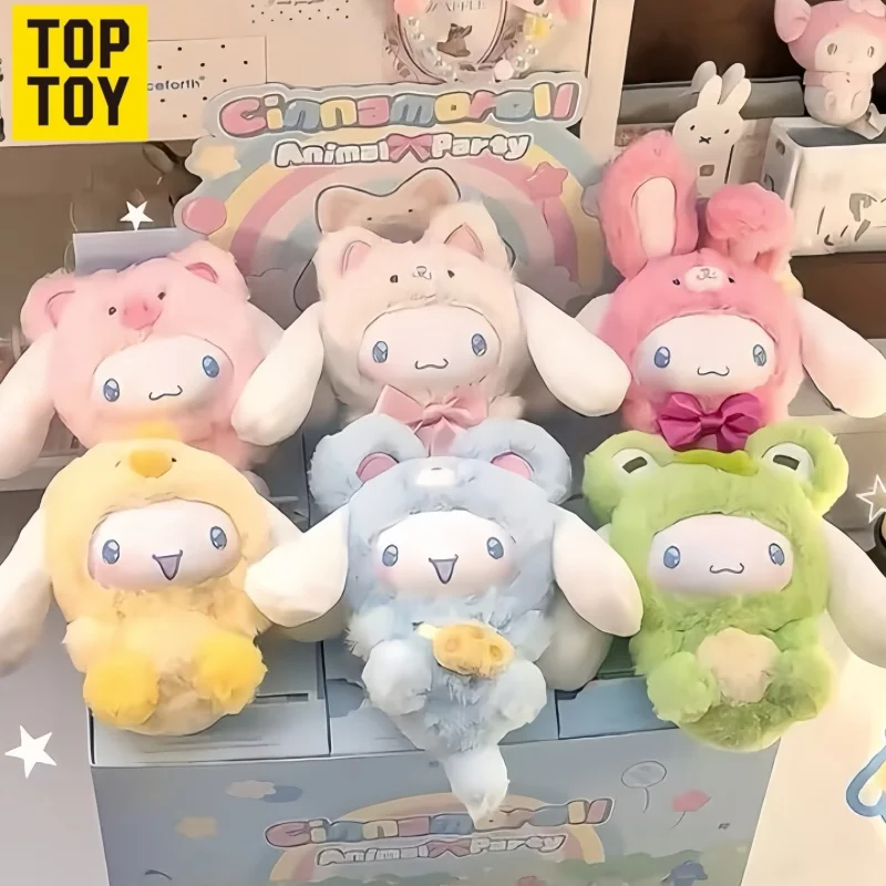 

New TOPTOY Cinnamoroll Animal Party Blind Box Vinyl Plush Pendant Doll Figurine Ornament Lovely Gift For Anime Collectors