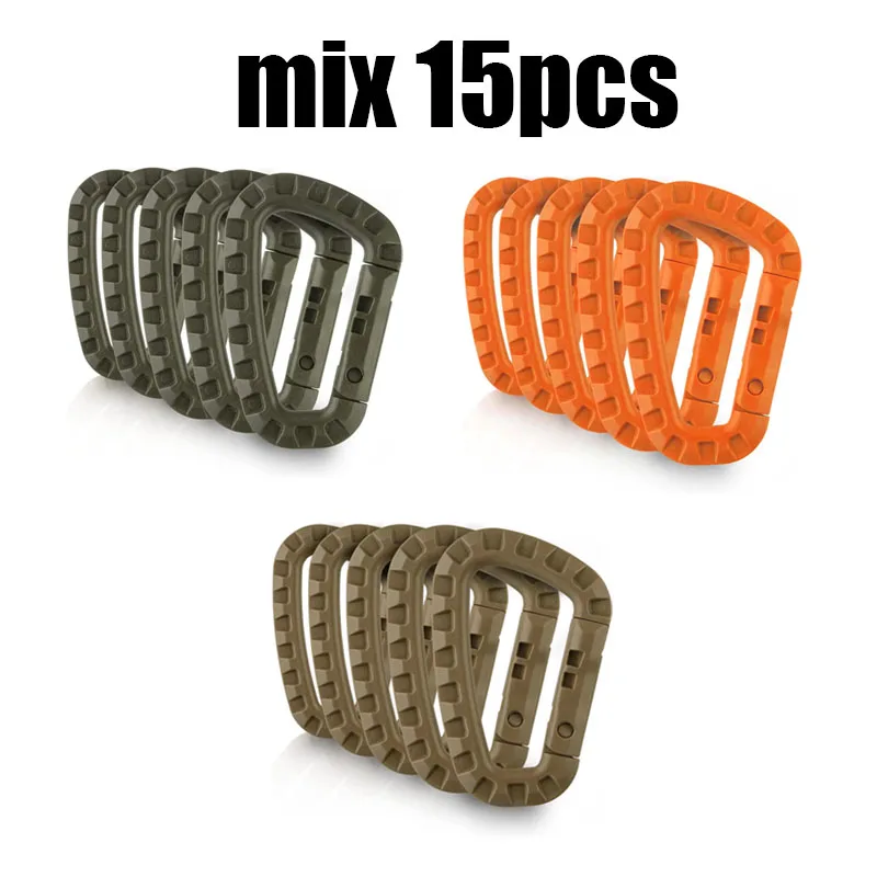 5/10/15/20 stücke Taktische D-Form Kunststoff Karabiner Mit Harter Feder Snap Clip ITW Schlüsselbund Getriebe Haken für Outdoor Camping Werkzeuge
