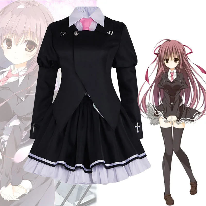 

Sakura no Toki Rin Misakura Cosplay Sakura no Toki Rin Misakura Cosplay Costume School Uniform Japanese JK Lolita Dress Black