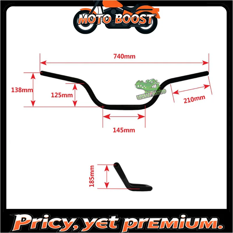 

【Premium quality】740mm 22MM Universal Vintage Motorcycle Handlebar Tubes Aluminum Alloy With 14mm Balance Block