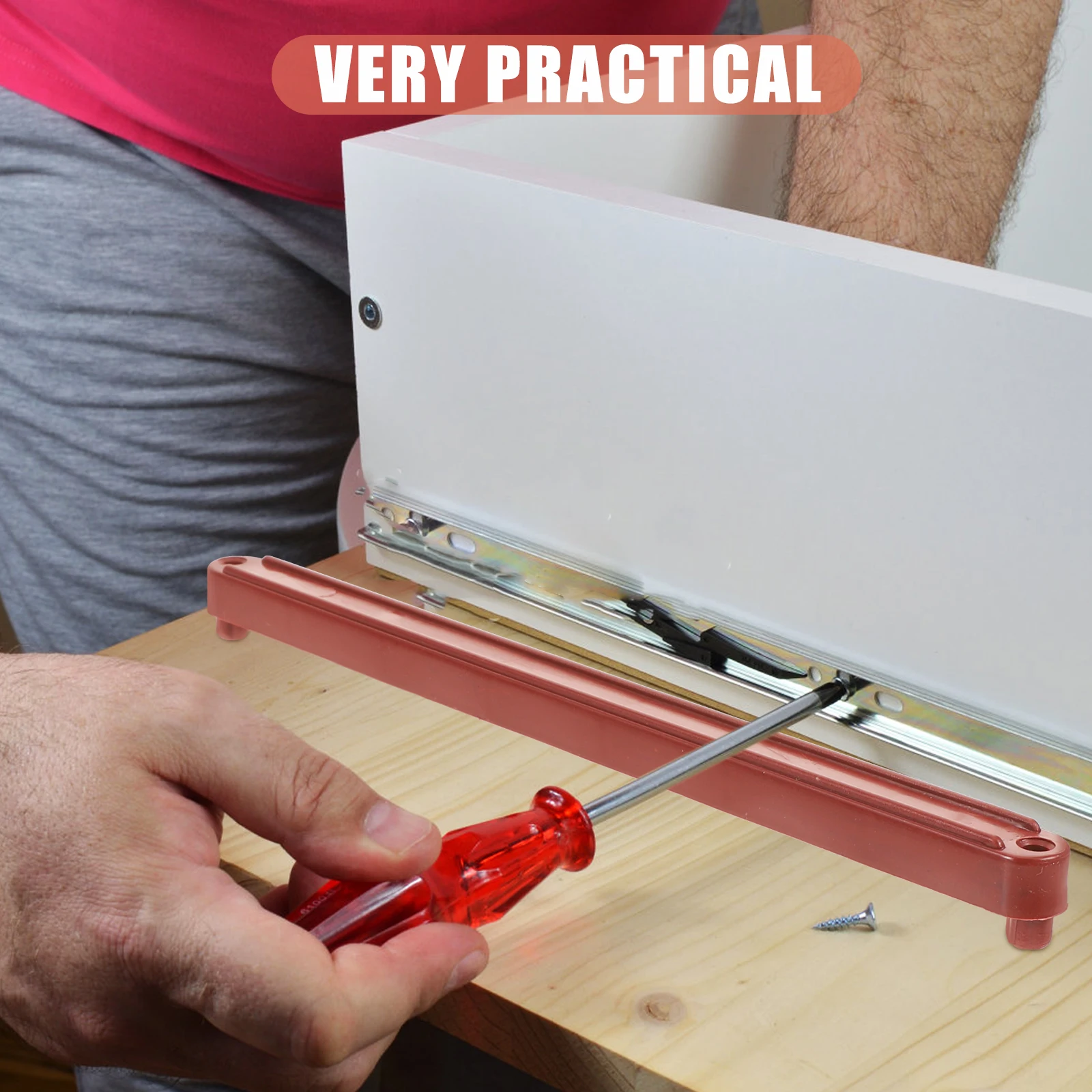

2pcs Plastic Drawer Rails 235mm Brown Feet Two Section Guides Cabinet Slides Low Noise Stable Performance Easy Install
