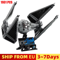 1931pcs Spaceship TIE Interceptors Building Blocks Modified Imperial Fighters Model DIY Assembly Bricks Toys Gift 75382