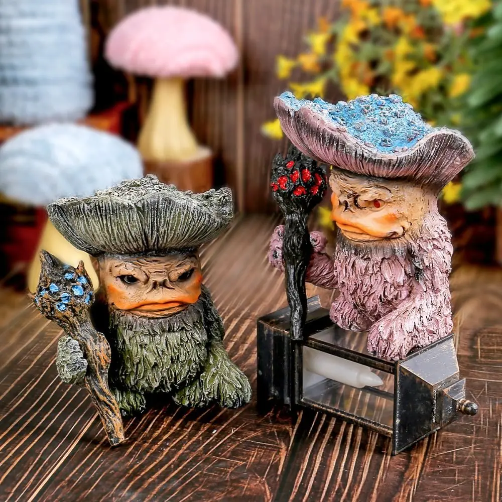 New Shaman Wizard Dwarf Mushroom Sculpture Crafts Creative Fairy Tales Mushroom Home Decor Outdoor Garden Elves Statue