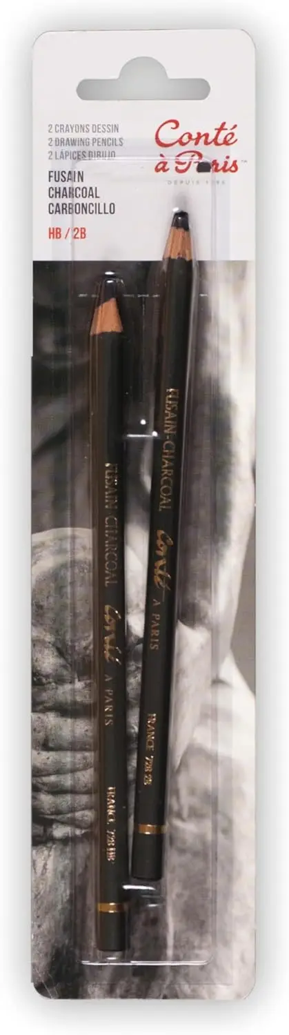

Premium Charcoal Pencils, Set of 2 - HB & 2B, Smooth Drawing for Artists