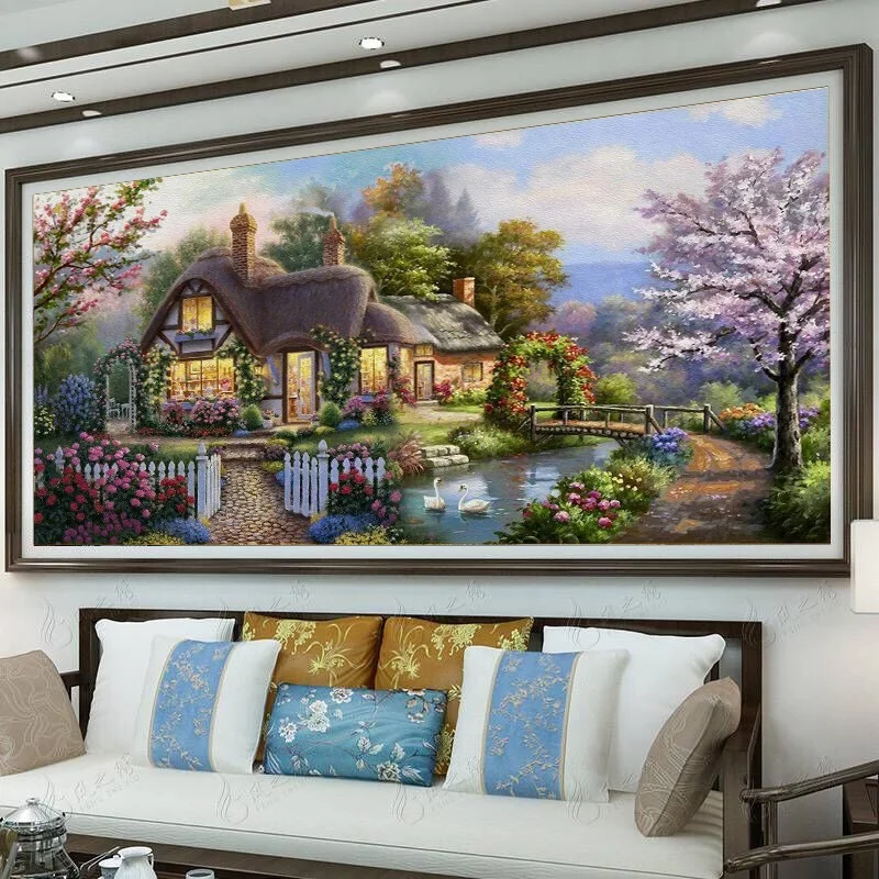 DIY Full Diamond Painting Kits Living Room Simple Modern Landscape Painting Dream Home Wall Art Painting Home Decor