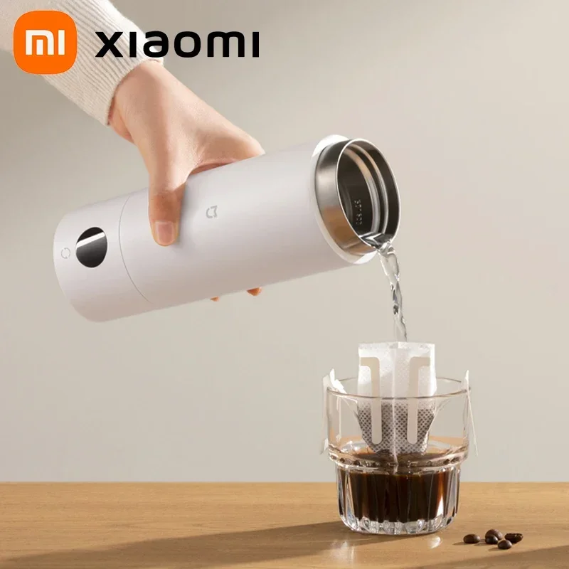 غلاية كهربائية محمولة من Xiaomi Mijia، كوب معزول، زجاجة مياه سعة 350 مل، زجاجة مياه ذكية للسفر