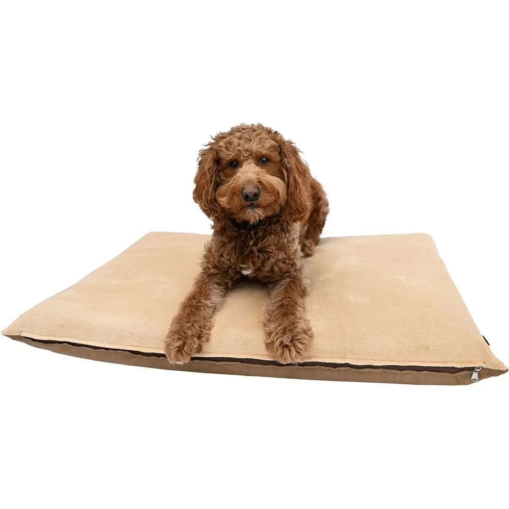 

Beige Orthopedic Waterproof Memory Foam Pet Bed with 2 Covers for Large Dogs, 48x30