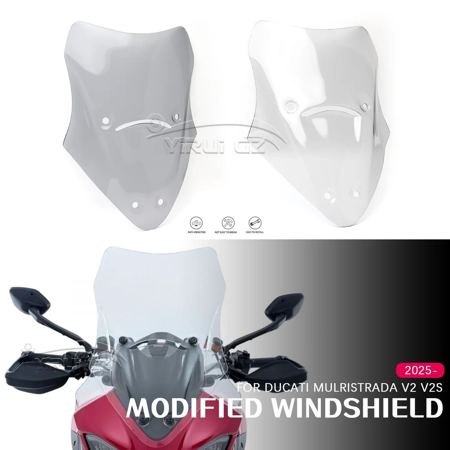 

Для Ducati Multistrada V2 V2S V2 2025- универсальные аксессуары: НОВЫЙ ветровой экран, дефлектор ветра, быстросъемный, для стабильной езды
