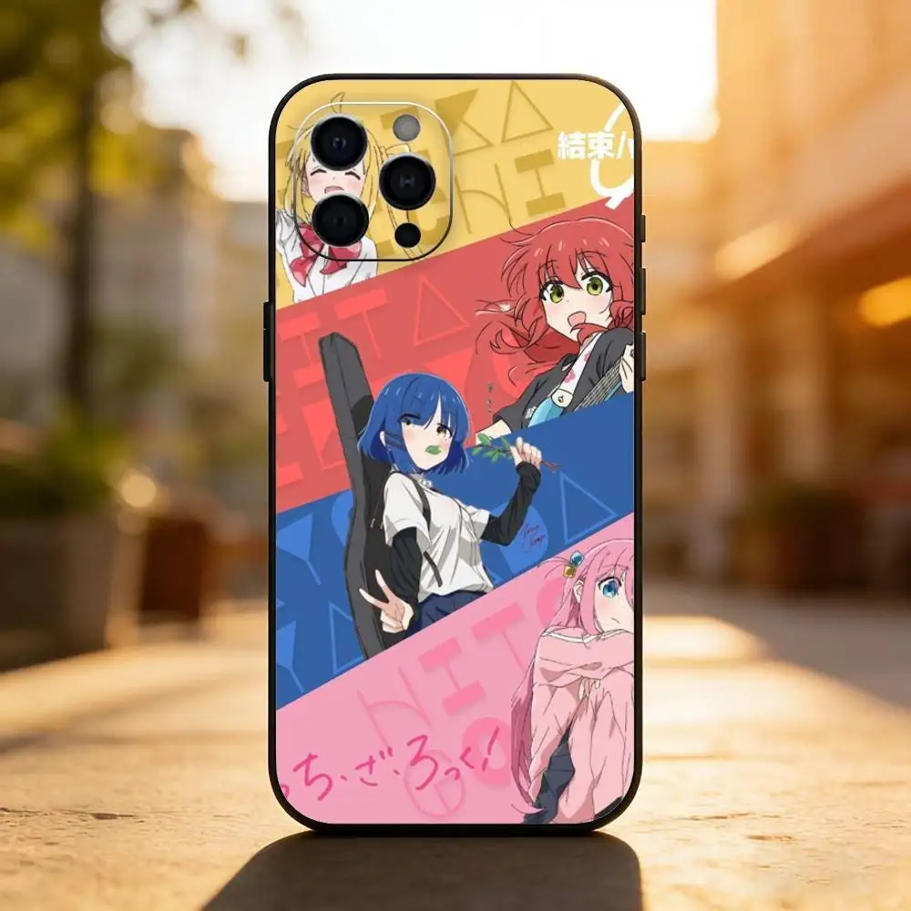 البوب أنيمي بوتشي ذا روك! جراب هاتف سيليكون أسود ناعم لهاتف آيفون 17,16,15,14,13,12,11,XS,Plus Pro Max #2