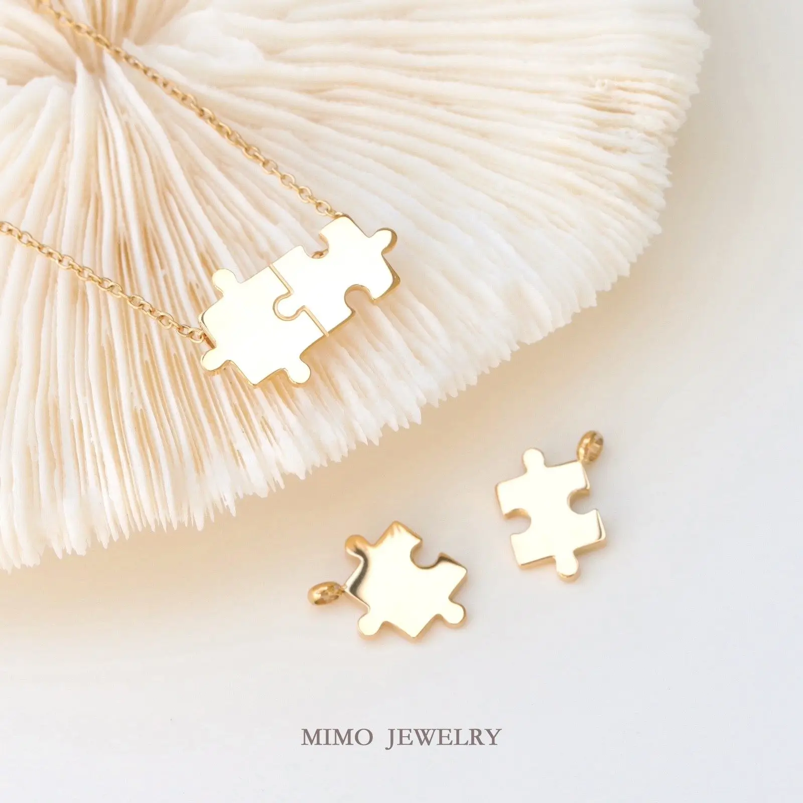 Original Fun Puzzle Series Pendant Couple's Best Friend Charms Pendant Supplies DIY Hand Stainless Steel Gold Plated Accessories